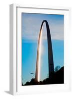 The sunset reflects on the majestic Gateway Arch, the Jefferson National Expansion Memorial, the...-null-Framed Photographic Print