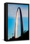 The sunset reflects on the majestic Gateway Arch, the Jefferson National Expansion Memorial, the...-null-Framed Stretched Canvas