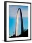 The sunset reflects on the majestic Gateway Arch, the Jefferson National Expansion Memorial, the...-null-Framed Photographic Print