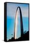 The sunset reflects on the majestic Gateway Arch, the Jefferson National Expansion Memorial, the...-null-Framed Stretched Canvas