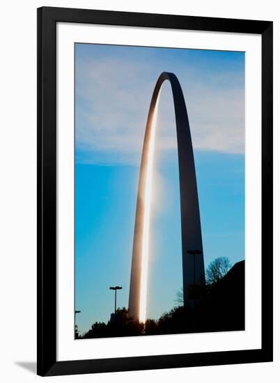 The sunset reflects on the majestic Gateway Arch, the Jefferson National Expansion Memorial, the...-null-Framed Photographic Print