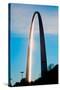 The sunset reflects on the majestic Gateway Arch, the Jefferson National Expansion Memorial, the...-null-Stretched Canvas