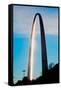 The sunset reflects on the majestic Gateway Arch, the Jefferson National Expansion Memorial, the...-null-Framed Stretched Canvas