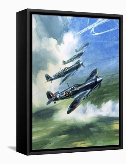 The Supermarine Spitfire Mark Ix-Wilf Hardy-Framed Stretched Canvas