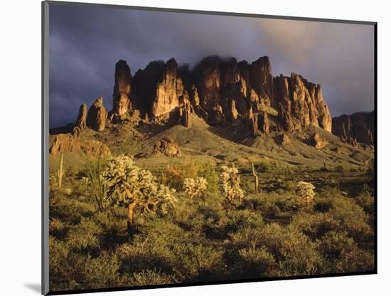 The Superstition Mountains in Lost Dutchman State Park, Arizona-Greg Probst-Mounted Photographic Print