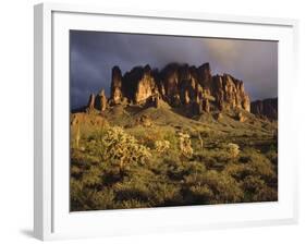 The Superstition Mountains in Lost Dutchman State Park, Arizona-Greg Probst-Framed Photographic Print