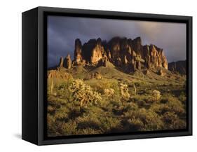 The Superstition Mountains in Lost Dutchman State Park, Arizona-Greg Probst-Framed Stretched Canvas