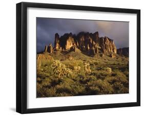 The Superstition Mountains in Lost Dutchman State Park, Arizona-Greg Probst-Framed Photographic Print