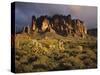 The Superstition Mountains in Lost Dutchman State Park, Arizona-Greg Probst-Stretched Canvas