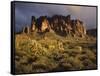 The Superstition Mountains in Lost Dutchman State Park, Arizona-Greg Probst-Framed Stretched Canvas