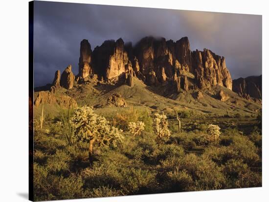 The Superstition Mountains in Lost Dutchman State Park, Arizona-Greg Probst-Stretched Canvas