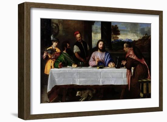 The Supper at Emmaus, circa 1535-Titian (Tiziano Vecelli)-Framed Giclee Print