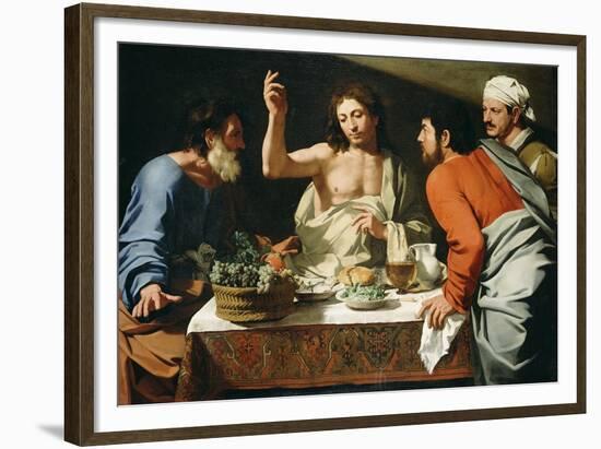 The Supper at Emmaus-Bartolomeo Cavarozzi-Framed Art Print