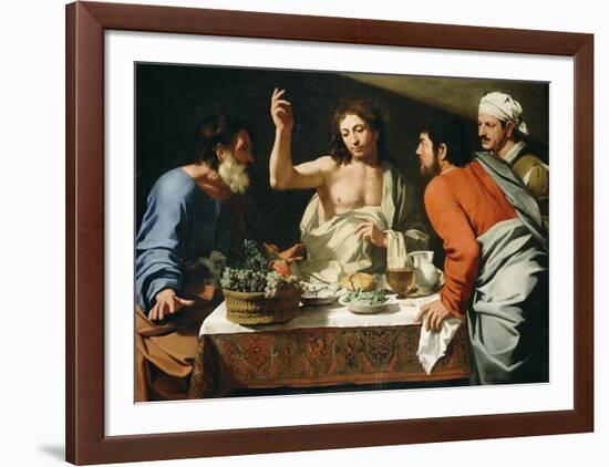 The Supper at Emmaus-Bartolomeo Cavarozzi-Framed Art Print