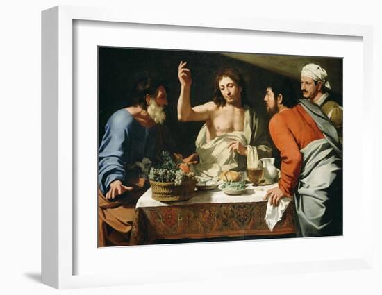 The Supper at Emmaus-Bartolomeo Cavarozzi-Framed Art Print