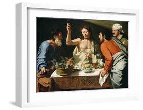 The Supper at Emmaus-Bartolomeo Cavarozzi-Framed Art Print