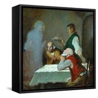 The Supper at Emmaus-William Strang-Framed Stretched Canvas