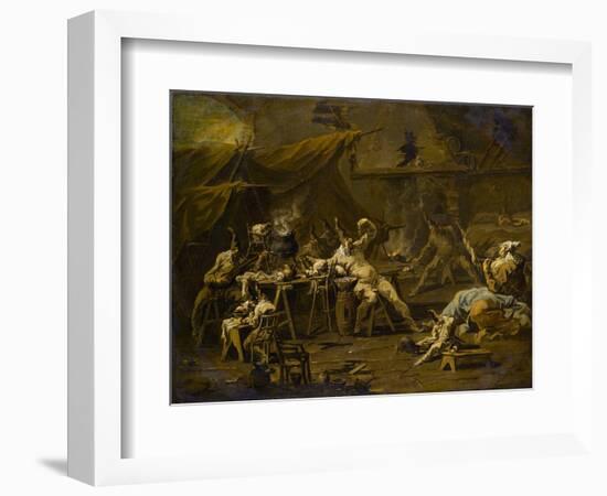 The Supper of Pulcinella and Colombina, c.1725-1730-Alessandro Magnasco-Framed Giclee Print