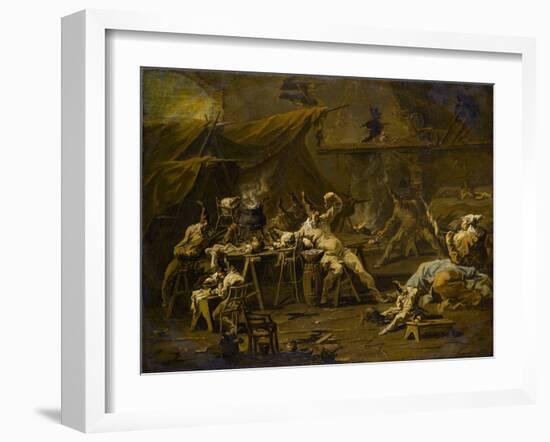 The Supper of Pulcinella and Colombina, c.1725-1730-Alessandro Magnasco-Framed Giclee Print