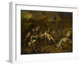 The Supper of Pulcinella and Colombina, c.1725-1730-Alessandro Magnasco-Framed Giclee Print