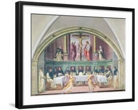 The Supper of St. Dominic, Lunette-Giovanni Antonio Sogliani-Framed Giclee Print