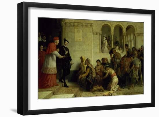 The Supplicants. the Expulsion of the Gypsies from Spain, 1872-Edwin Longsden Long-Framed Giclee Print