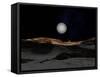 The Surface of Pluto with Charon in the Sky-Stocktrek Images-Framed Stretched Canvas