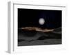 The Surface of Pluto with Charon in the Sky-Stocktrek Images-Framed Photographic Print