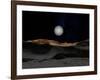 The Surface of Pluto with Charon in the Sky-Stocktrek Images-Framed Photographic Print