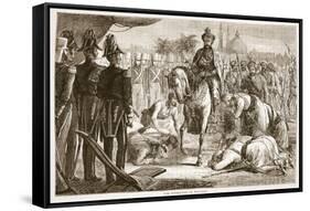 The Surrender of Moolraj, Illustration from 'Cassell's Illustrated History of England'-English School-Framed Stretched Canvas