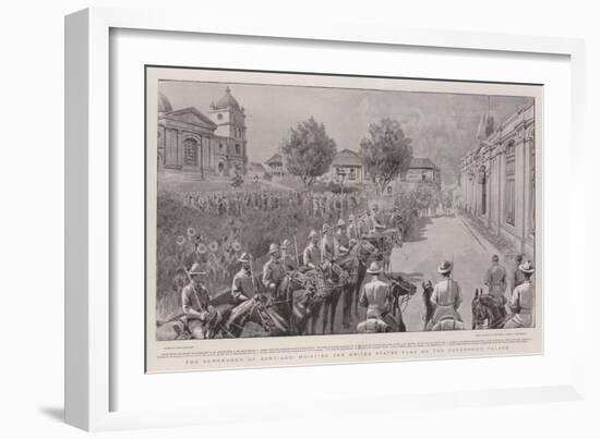 The Surrender of Santiago, Hoisting the United States Flag on the Governor's Palace-John Charlton-Framed Giclee Print