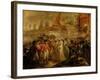 The Surrender of the Two Sons of Tipu Sahib (1749-99), Sultan of Mysore, to Sir David Baird, C.1800-Henry Singleton-Framed Giclee Print