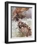 The Survivors of HMS Formidable Picked Up by a Brixham Trawler, Provindent, January 1915-null-Framed Giclee Print