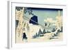 The Suspension Bridge Between Hida and Etchu-Katsushika Hokusai-Framed Giclee Print