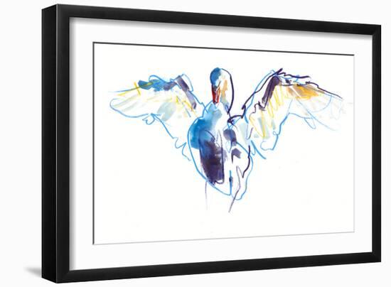 The Swan, 2022, (mixed media on paper)-Mark Adlington-Framed Premium Giclee Print