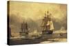 The 'Swan' and 'Isabella' Whaling in the Arctic-John of Hull Ward-Stretched Canvas