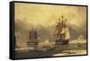 The 'Swan' and 'Isabella' Whaling in the Arctic-John of Hull Ward-Framed Stretched Canvas