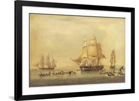 The 'Swan' and 'Isabella' Whaling in the Arctic-John of Hull Ward-Framed Giclee Print