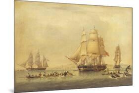 The 'Swan' and 'Isabella' Whaling in the Arctic-John of Hull Ward-Mounted Giclee Print