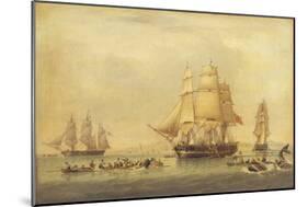 The 'Swan' and 'Isabella' Whaling in the Arctic-John of Hull Ward-Mounted Giclee Print