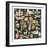 The Swan And The Thistle, 2021 (collage on printed square)-Sarah Battle-Framed Giclee Print