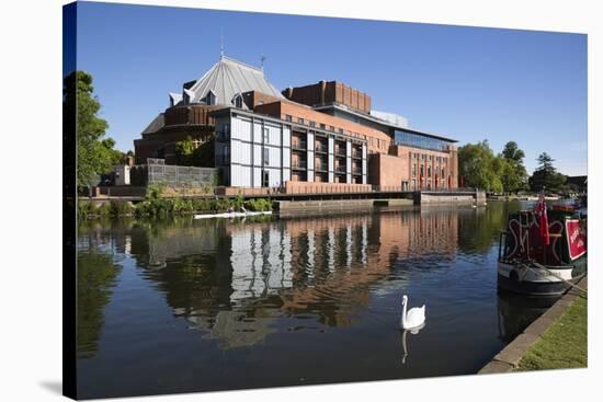 The Swan Theatre and Royal Shakespeare Theatre on River Avon-Stuart Black-Stretched Canvas