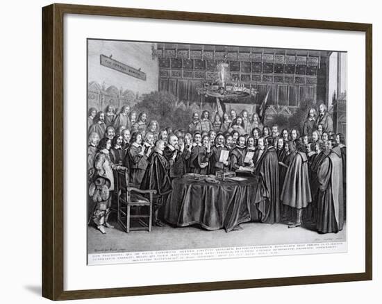 The Swearing of the Oath of Ratification of the Treaty of Westphalia at Munster, 24th October 1648-Gerard Terborch-Framed Giclee Print