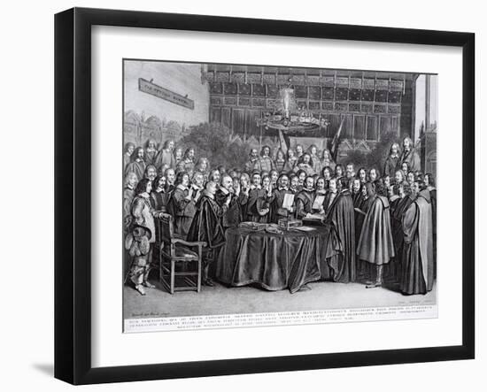 The Swearing of the Oath of Ratification of the Treaty of Westphalia at Munster, 24th October 1648-Gerard Terborch-Framed Giclee Print