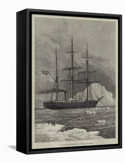 The Swedish Arctic Exploring Ship Vega Among Icebergs-Walter William May-Framed Stretched Canvas