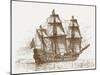 The Swedish Flagship Mars, before the Battle of Gotland-Oland (Etching)-Russian-Mounted Giclee Print