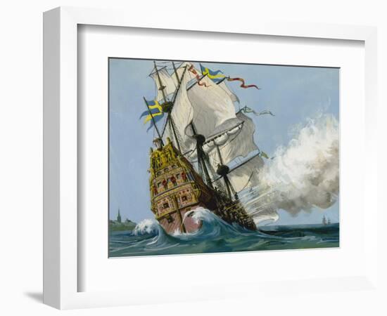 The Swedish Warship 'Vasa'-Ralph Bruce-Framed Giclee Print