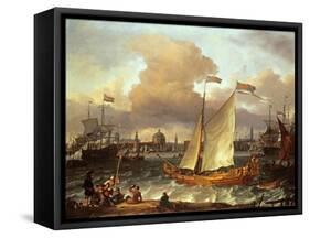 The Swedish Yacht 'Lejouet', in Amsterdam Harbour, 1674-Ludolf Backhuysen-Framed Stretched Canvas