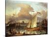 The Swedish Yacht 'Lejouet', in Amsterdam Harbour, 1674-Ludolf Backhuysen-Stretched Canvas