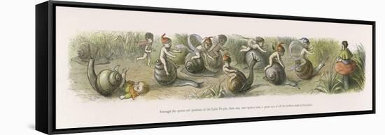 The Swiftest Snails in Fairyland-Richard Doyle-Framed Stretched Canvas